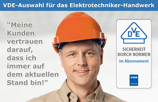Mehr Informationen zur VDE-Auswahl für das Elektrotechniker-Handwerk Elektrotechniker-Handwerk