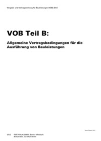 VOB Teil B: Allgemeine Vertragsbedingungen für die Ausführung von Bauleitungen