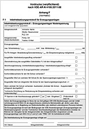 Formulare aus den Anhängen F und G der Anwendungsregel VDE-AR-N 4105
