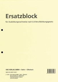 Ersatzblock für Ausbildungsnachweise nach § 6 Berufsbildungsgesetz