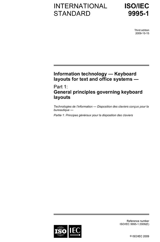 ISO/IEC 9995-1:2009 - IEC-Normen - VDE VERLAG