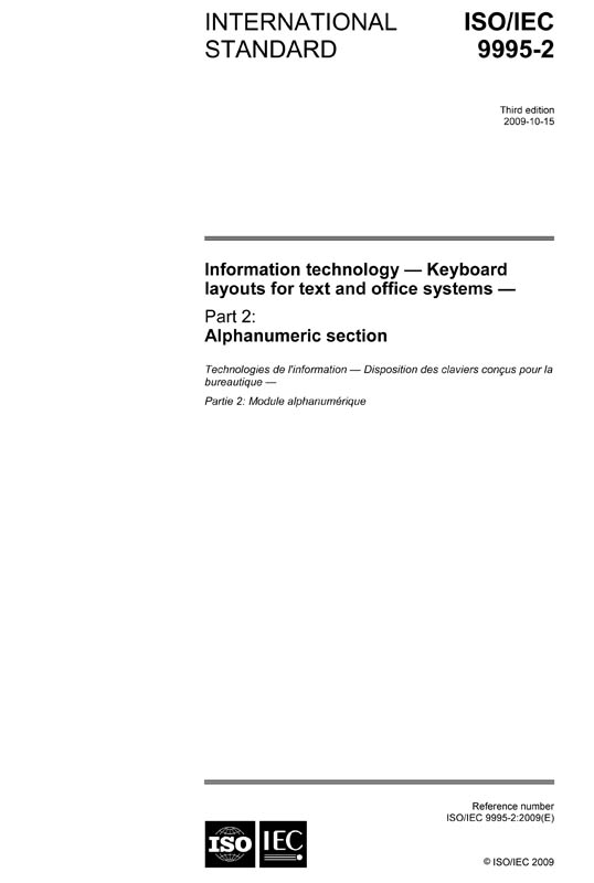 ISO/IEC 9995-2:2009 - IEC-Normen - VDE VERLAG
