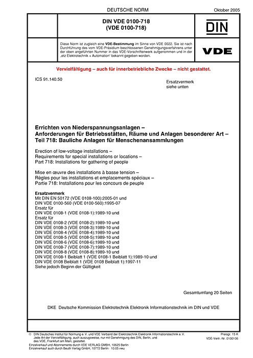 Vde 0108 teil 100 Vde 0108 teil 100