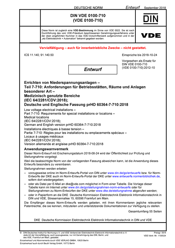 E Din Vde 0100 710 Vde 0100 710 2018 09 Standards Vde Publishing House